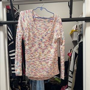 Women’s Multicolor V-Neck Knit Sweater